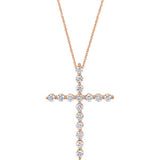 14K Rose 1/5 CTW Diamond Cross 18" Necklace - Siddiqui Jewelers