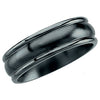 Black Titanium 7.5 mm Grooved Band Size 12 - Siddiqui Jewelers