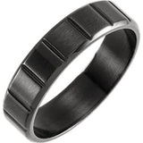 Black PVD Titanium 6 mm Grooved Band Size 11 - Siddiqui Jewelers