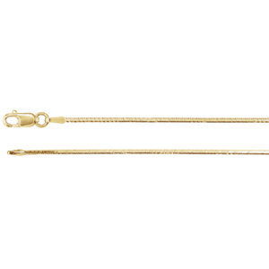 14K Yellow 1 mm Square Diamond-Cut Snake "7" Chain - Siddiqui Jewelers