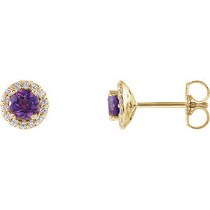 14K Yellow Amethyst & 1/6 CTW Diamond Earrings - Siddiqui Jewelers