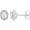Sterling Silver Created White Sapphire & .025 CTW Diamond Earrings - Siddiqui Jewelers