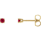 14K Yellow 2.5 mm Round Ruby Earrings - Siddiqui Jewelers