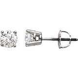 14K White 3.2 mm=1/4 CTW Diamond Earrings - Siddiqui Jewelers