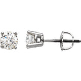 14K White 5 mm=1 CTW Diamond Earrings - Siddiqui Jewelers