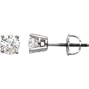 14K White 4 mm=1/2 CTW Diamond Earrings - Siddiqui Jewelers