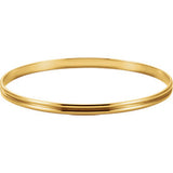 14K Yellow 4 mm Grooved Bangle Bracelet - Siddiqui Jewelers