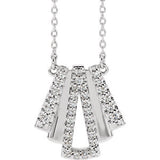 14K White 1/5 CTW Diamond Art Deco 16" Necklace - Siddiqui Jewelers