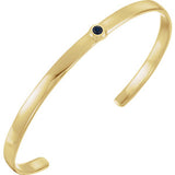 14K Yellow Blue Sapphire Cuff 6" Bracelet - Siddiqui Jewelers