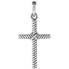 14K White 17.5x11.3 mm Rope Cross Pendant - Siddiqui Jewelers
