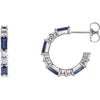 14K White Blue Sapphire & 1/2 CTW Diamond Earrings - Siddiqui Jewelers