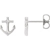 14K White Anchor Earrings - Siddiqui Jewelers