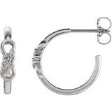 14K White .08 CTW Diamond Infinity-Inspired Hoop Earrings - Siddiqui Jewelers