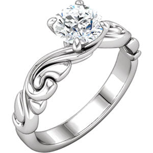10K White 1 CT Diamond Engagement Ring - Siddiqui Jewelers
