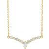 14K Yellow 1/3 CTW Diamond 16" "V" Necklace - Siddiqui Jewelers