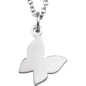 14K White Tiny Posh® Butterfly 16-18" Necklace - Siddiqui Jewelers