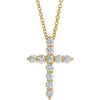 14K Yellow 17.8x12.9 mm 3/8 CTW Diamond Cross 16-18" Necklace - Siddiqui Jewelers