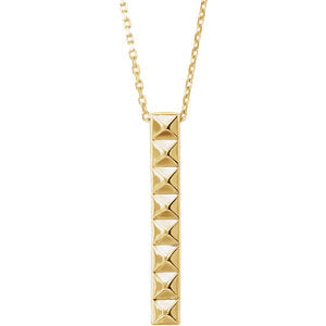 14K Yellow Pyramid Bar 24" Necklace - Siddiqui Jewelers
