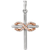 14K White & Rose .06 CTW Diamond Infinity-Inspired Cross Pendant - Siddiqui Jewelers