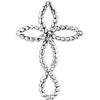14K White Beaded Cross Pendant - Siddiqui Jewelers
