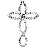 Sterling Silver Beaded Cross Pendant - Siddiqui Jewelers