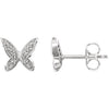 14K White .07 CTW Diamond Butterfly Earrings - Siddiqui Jewelers