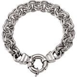 Sterling Silver Solid Double Cable 8" Bracelet - Siddiqui Jewelers