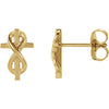14K Yellow Infinity-Inspired Cross Earrings - Siddiqui Jewelers