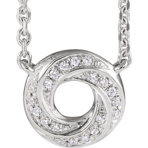 14K White .06 CTW Diamond Geometric 18" Necklace - Siddiqui Jewelers