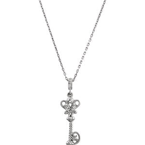 Sterling Silver Vintage-Style Key 18" Necklace - Siddiqui Jewelers