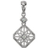 14K White .06 CTW Diamond Filigree Pendant - Siddiqui Jewelers