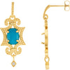 14K Yellow Turquoise & .03 CTW Diamond Earrings - Siddiqui Jewelers