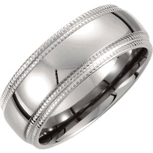 Titanium Double Milgrain Band Size 11 - Siddiqui Jewelers