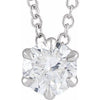 14K White 3/8 CT Lab-Grown Diamond Solitaire 16-18" Necklace Siddiqui Jewelers