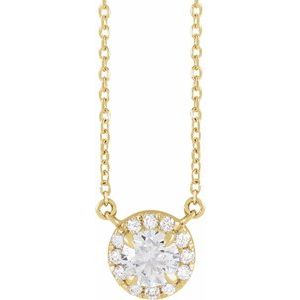 14K Yellow 5/8 CTW Lab-Grown Diamond French-Set 16-18" Necklace Siddiqui Jewelers