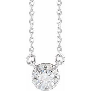 14K White 1/5 CTW Lab-Grown Diamond French-Set 16-18" Necklace Siddiqui Jewelers