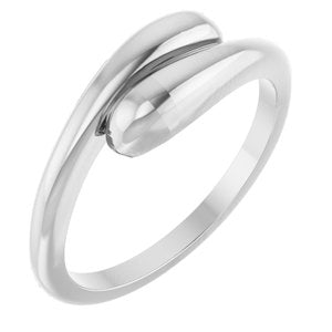 14K White Domed Bypass Ring Siddiqui Jewelers