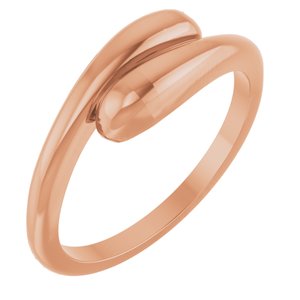 14K Rose Domed Bypass Ring Siddiqui Jewelers
