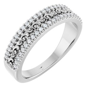 14K White 1/6 CTW Natural Diamond Anniversary Band Siddiqui Jewelers