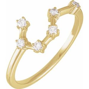 14K Yellow 1/6 CTW Natural Diamond Taurus Constellation Ring Siddiqui Jewelers