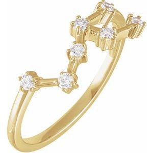 14K Yellow 1/5 CTW Natural Diamond Leo Constellation Ring Siddiqui Jewelers
