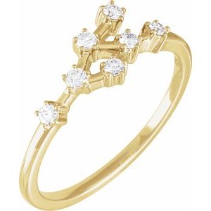 14K Yellow 1/5 CTW Natural Diamond Cancer Constellation Ring Siddiqui Jewelers