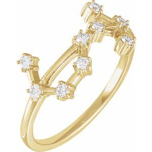 14K Yellow 1/5 CTW Natural Diamond Scorpio Constellation Ring Siddiqui Jewelers