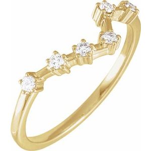 14K Yellow 1/6 CTW Natural Diamond Pisces Constellation Ring Siddiqui Jewelers