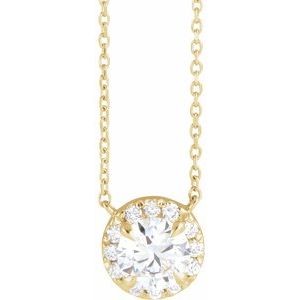 14K Yellow 3 mm Lab-Grown Diamond & .03 CTW Natural Diamond 18" Necklace Siddiqui Jewelers