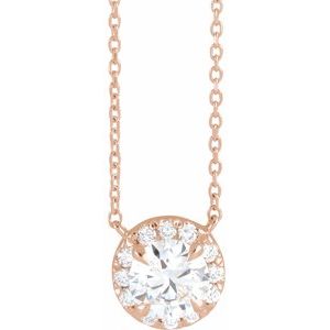 14K Rose 1 CTW Lab-Grown Diamond French-Set 16-18" Necklace Siddiqui Jewelers