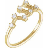 14K Yellow 1/6 CTW Natural Diamond Virgo Constellation Ring Siddiqui Jewelers