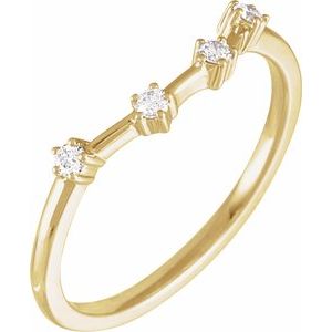 14K Yellow 1/10 CTW Natural Diamond Aquarius Constellation Ring Siddiqui Jewelers