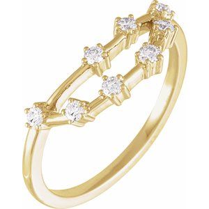 14K Yellow 1/5 CTW Natural Diamond Capricorn Constellation Ring Siddiqui Jewelers
