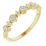 14K Yellow 1/5 CTW Natural Diamond Beaded Halo Anniversary Band Siddiqui Jewelers